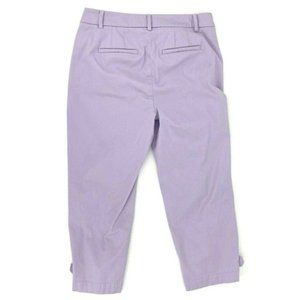 Talbots Perfect Skimmer Capri Pants Womens Sz 2 Zip Front Stretch Lilac Casual
